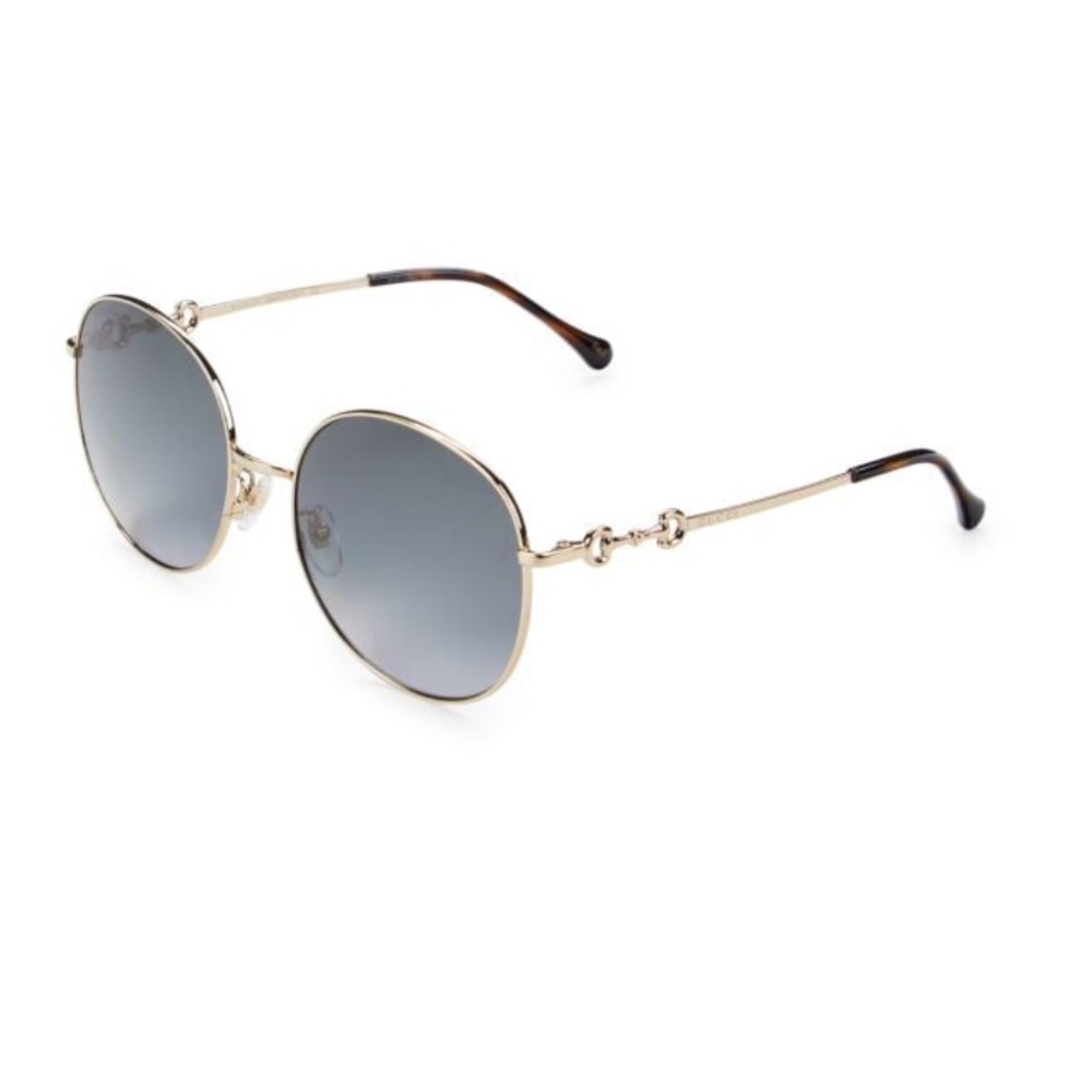 Gucci 59mm gold oval Horsebit gradient sunglasses - Picture 2 of 8